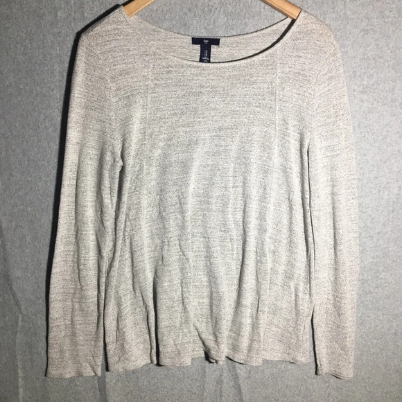 Womens Gap Blouse Sweater Grey Neutral Work Office Career Casual Winter Fall - Picture 1 of 5